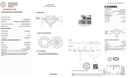 1.04 carat VVS1 colour: D cut: excellent